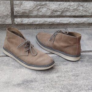 Johnson & Murphy Boys Taupe Suede High-top Shoes, Size 5